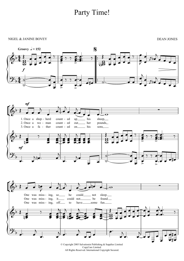 The Salvation Army Party Time! Musik Noten - Piano, Vocal & Guitar Chords - 123368-0
