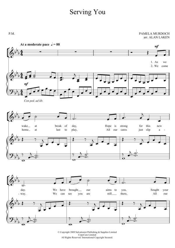 The Salvation Army Serving You Musik Noten - Piano, Vocal & Guitar Chords - 123630-0