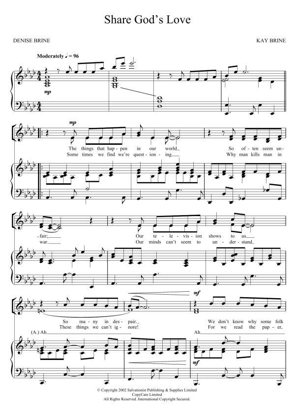 The Salvation Army Share God's Love Musik Noten - 2-Part Choir - 123224-0