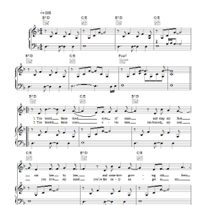 The Script I'm Yours Musik Noten - Piano, Vocal & Guitar Chords - 43064-0