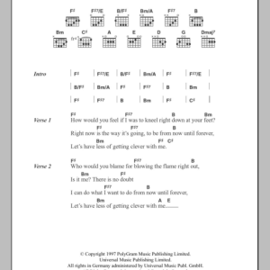 The Seahorses Blinded By The Sun Musik Noten - Guitar Chords/Lyrics - 101135-0