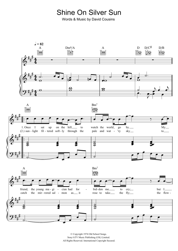 The Strawbs Shine On Silver Sun Musik Noten - Piano, Vocal & Guitar Chords - 48319-0