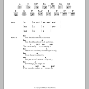 The Style Council Walls Come Tumbling Down Musik Noten - Guitar Chords/Lyrics - 108652-0