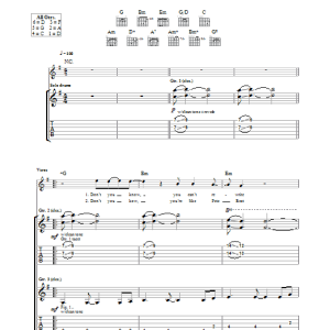 The Thrills Your Love Is Like Las Vegas Musik Noten - Guitar Tab - 25020-0