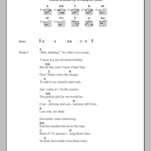 The Waitresses Christmas Wrapping Musik Noten - Guitar Chords/Lyrics - 101317-0