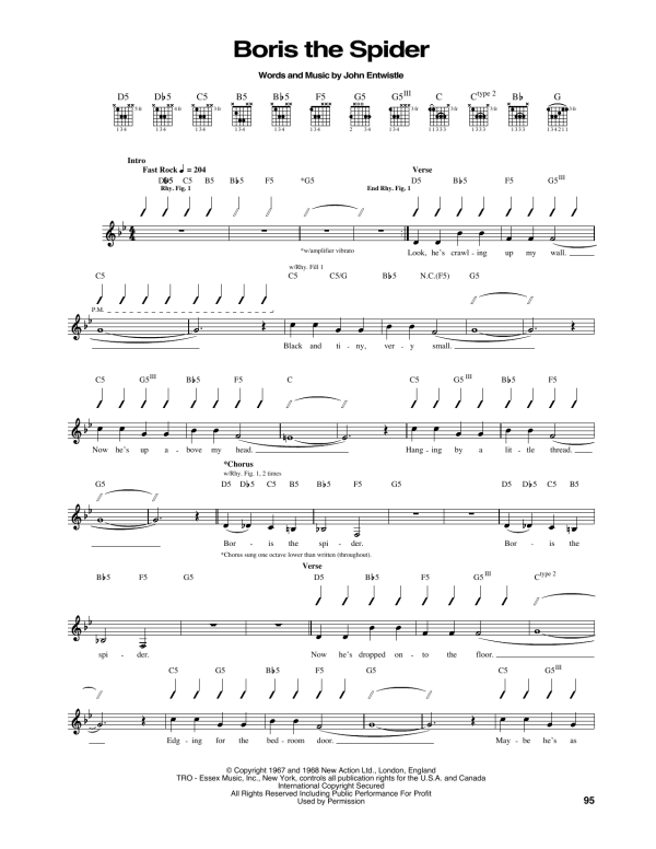 The Who Boris The Spider Musik Noten - Guitar Tab - 165551-0