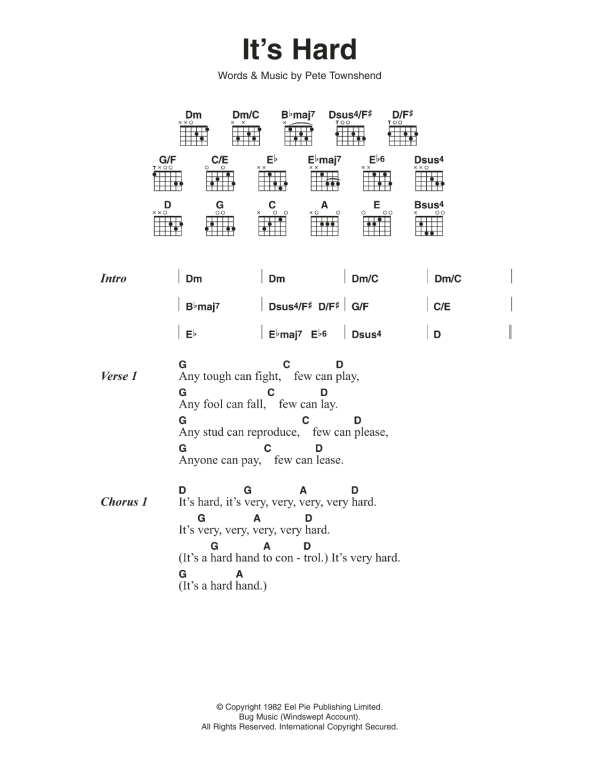 The Who It's Hard Musik Noten - Guitar Tab - 165515-0