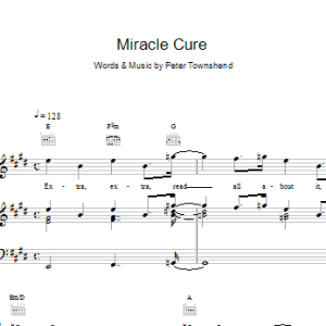 The Who Miracle Cure Musik Noten - Piano, Vocal & Guitar Chords - 15788-0