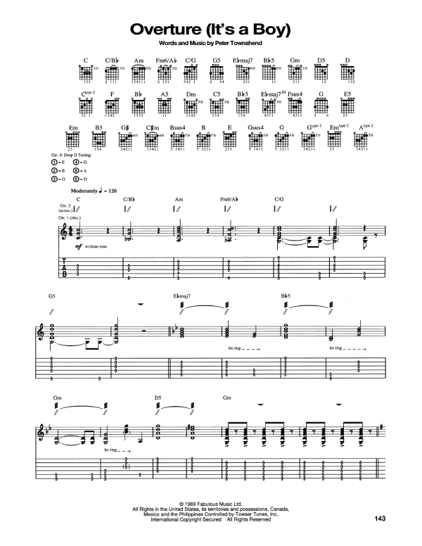 The Who Overture (It's A Boy) Musik Noten - Guitar Tab - 165298-0