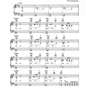 The Who See Me, Feel Me Musik Noten - Guitar Chords/Lyrics - 107616-0