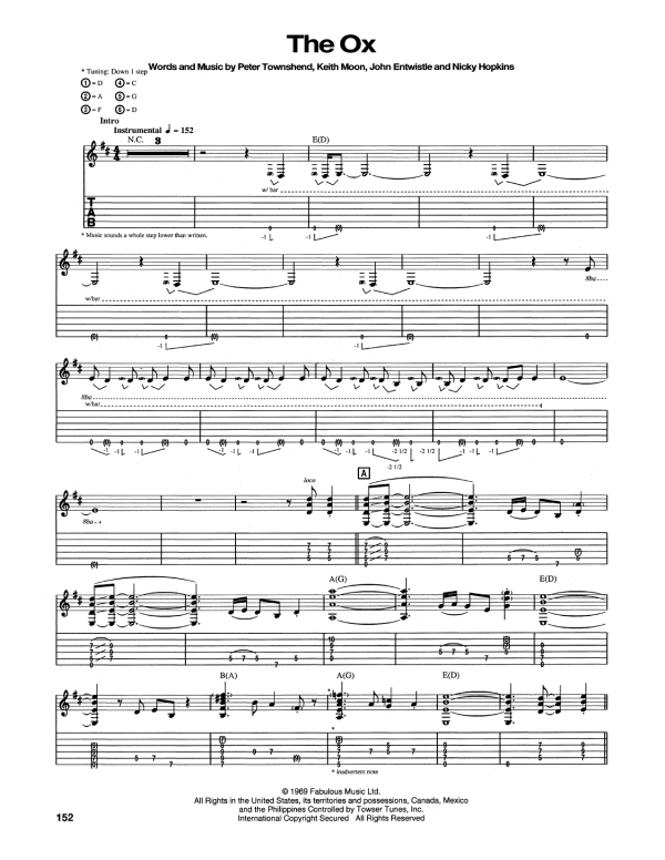 The Who The Ox Musik Noten - Guitar Tab - 165246-0