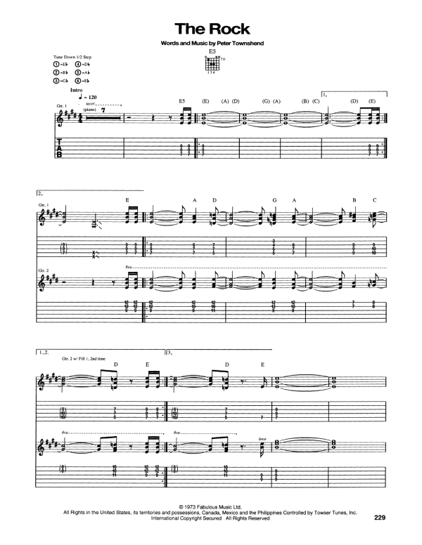 The Who The Rock Musik Noten - Guitar Tab - 165308-0