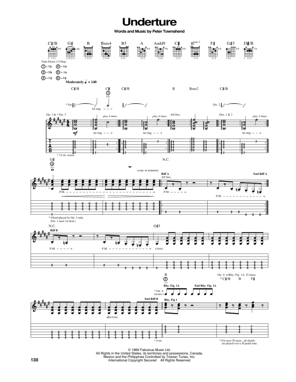 The Who Underture Musik Noten - Guitar Tab - 165526-0