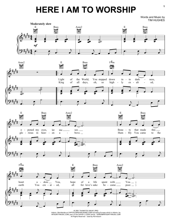 Tim Hughes Here I Am To Worship Musik Noten - Solo Guitar - 82937-0