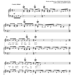 Tim McGraw Diamond Rings And Old Barstools Musik Noten - Piano, Vocal & Guitar Chords - 163307-0