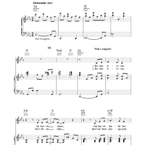 Tom Waits Broken Bicycles Musik Noten - Piano, Vocal & Guitar Chords - 39441-0