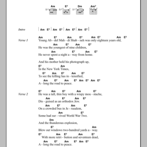 Tom Waits Road To Peace Musik Noten - Guitar Chords/Lyrics - 107416-0