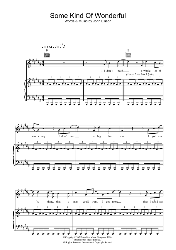 Toploader Some Kind Of Wonderful Musik Noten - Piano, Vocal & Guitar Chords - 21700-0