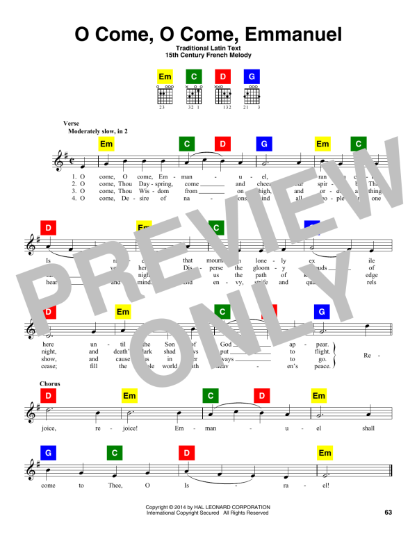Traditional Latin Text O Come, O Come, Emmanuel Musik Noten - ChordBuddy - 166540-0