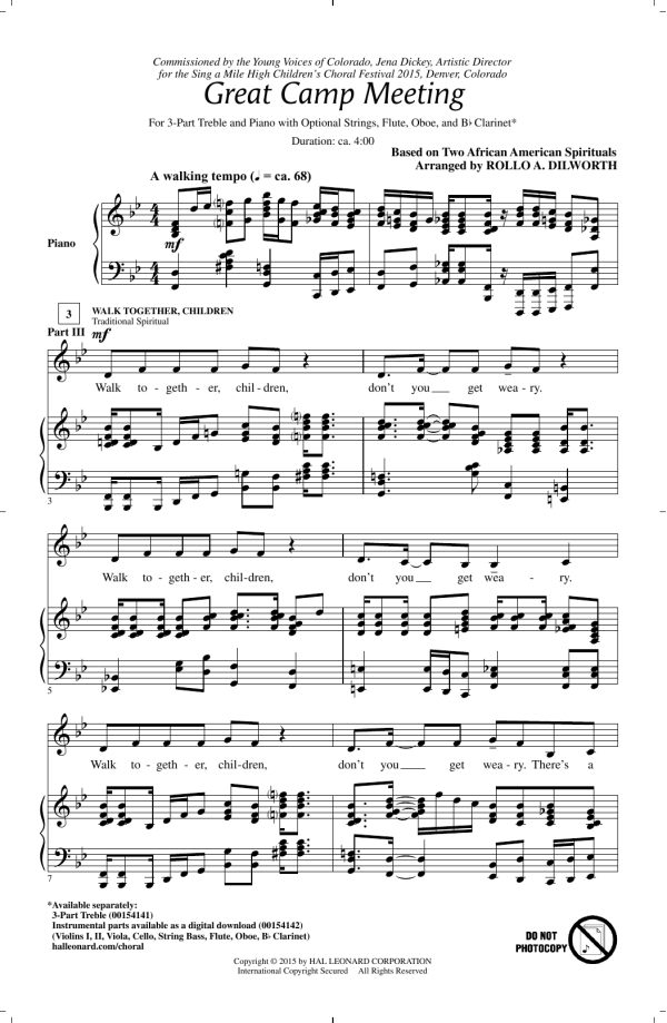 Traditional Spiritual Great Camp Meeting (arr. Rollo Dilworth) Musik Noten - 3-Part Treble Choir - 161961-0