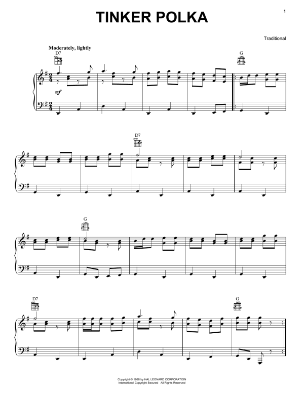 Traditional Tinker Polka Musik Noten - Piano Solo - 69231-0