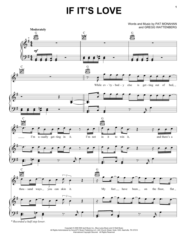 Train If It's Love Musik Noten - Piano, Vocal & Guitar Chords - 75977-0