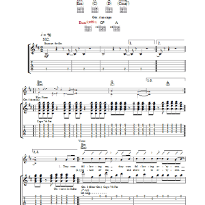 Travis Happy To Hang Around Musik Noten - Guitar Tab - 28565-0