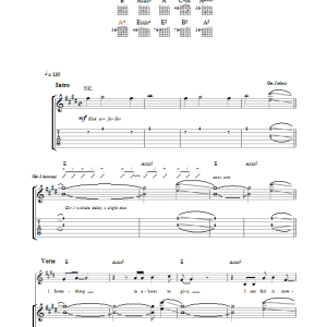 U2 Kite Musik Noten - Guitar Tab - 32102-0