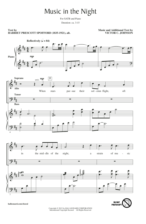 Victor C. Johnson Music In The Night Musik Noten - SATB Choir - 159983-0