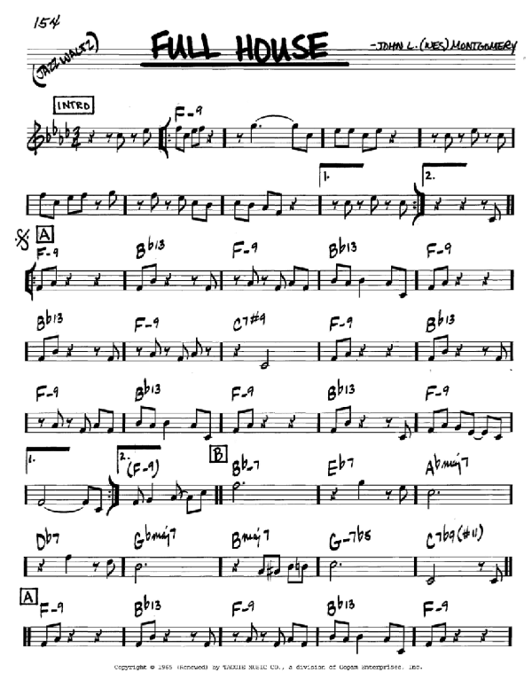 Wes Montgomery Full House Musik Noten - Guitar Tab - 94843-0