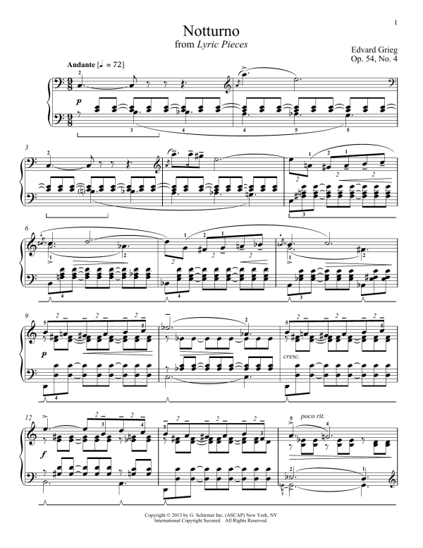 William Westney Notturno, Op. 54, No. 4 Musik Noten - Piano Solo - 95366-0