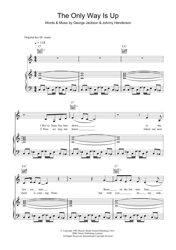 Yazz The Only Way Is Up Musik Noten - Piano, Vocal & Guitar Chords - 37934-0