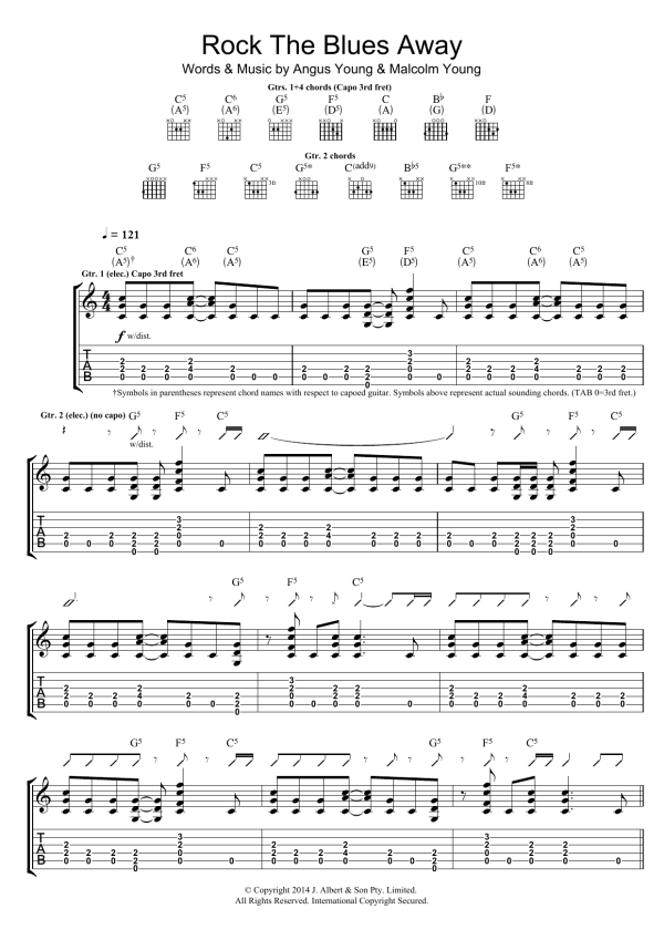 AC/DC Rock The Blues Away Musik Noten - Guitar Tab - 120204-0