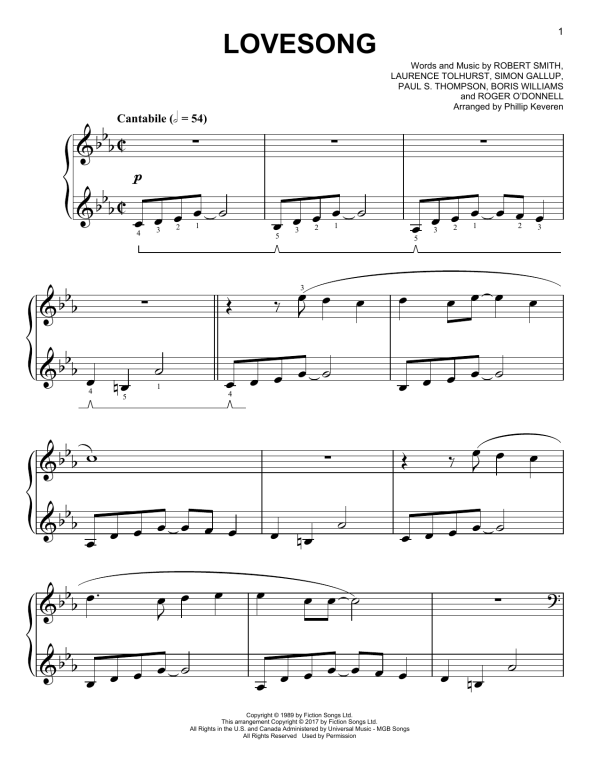 Adele Lovesong [Classical version] (arr. Phillip Keveren) Musik Noten - Easy Piano - 178384-0