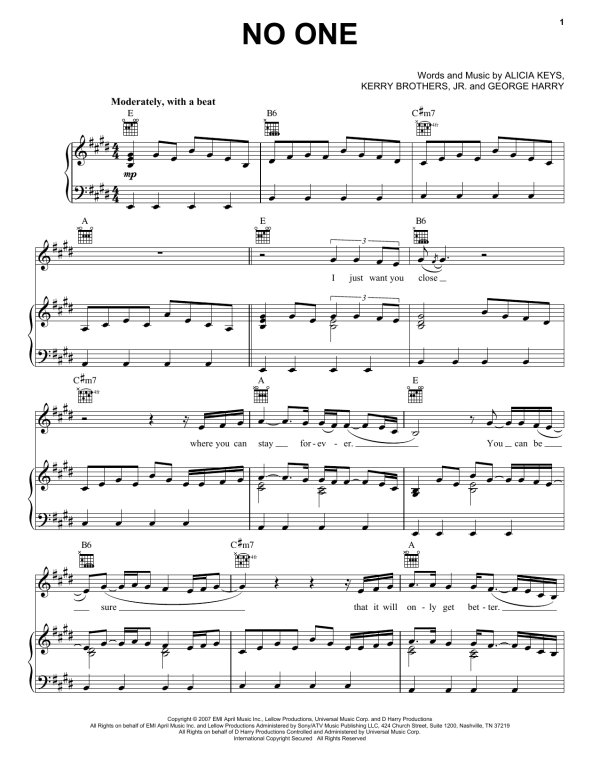 Alicia Keys No One Musik Noten - Super Easy Piano - 179351-0