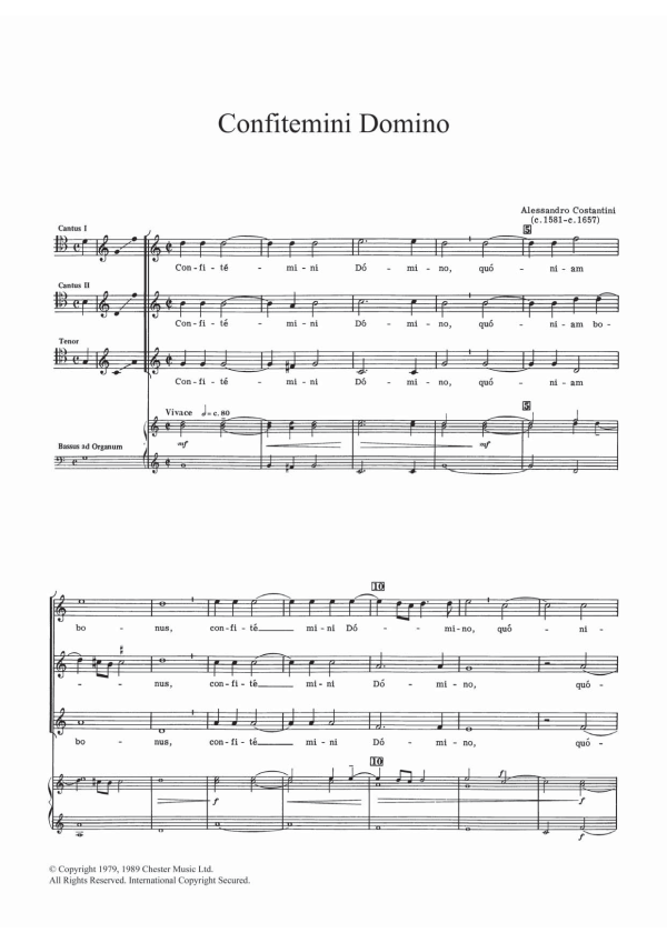 Allessandro Constantini Confitemini Domino Musik Noten - 3-Part Mixed Choir - 121945-0