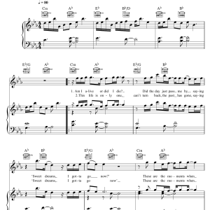 Andra & Mara Sweet Dreams Musik Noten - Piano, Vocal & Guitar Chords - 123637-0