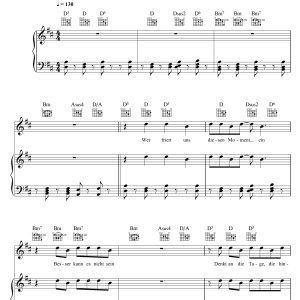 Andreas Bourani Auf Uns Musik Noten - Piano, Vocal & Guitar Chords - 119219-0