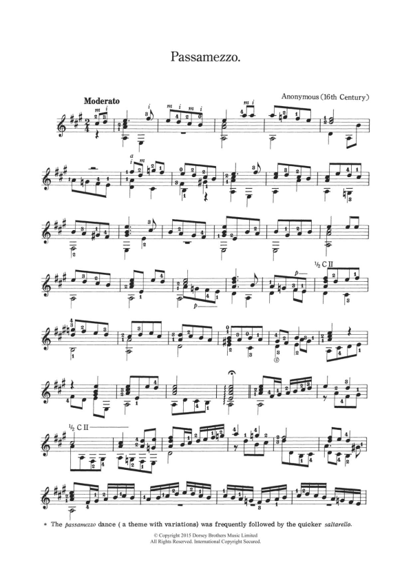Anonymous Passamezzo Musik Noten - Solo Guitar - 122103-0