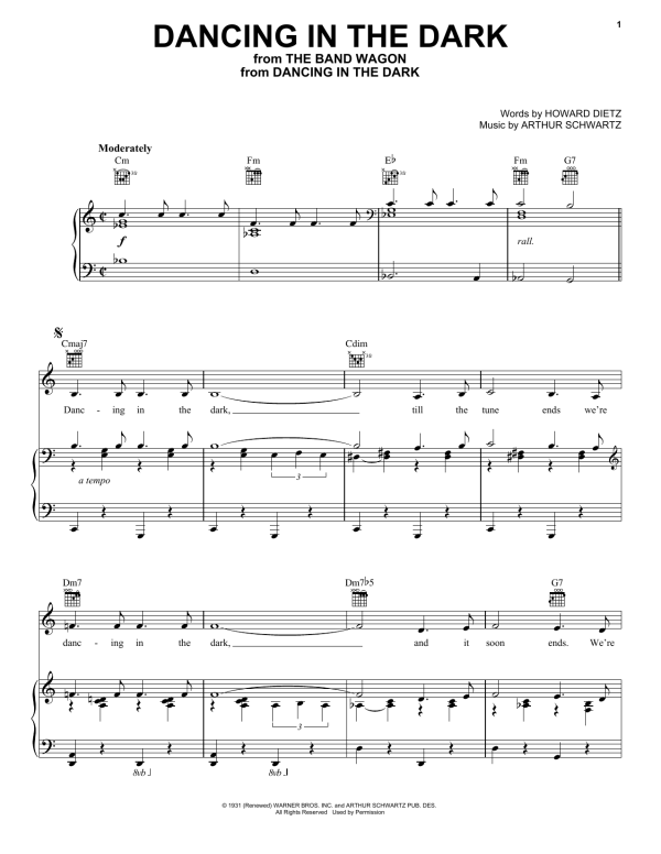 Artie Shaw & his Orchestra Dancing In The Dark Musik Noten - Piano, Vocal & Guitar Chords - 152702-0