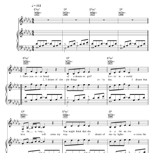 Asa Dreamer Girl Musik Noten - Piano, Vocal & Guitar Chords - 117585-0