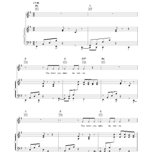 Blue U Make Me Wanna Musik Noten - Piano Chords/Lyrics - 108578-0