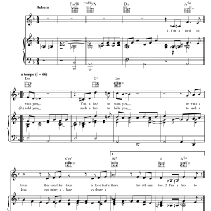 Bob Dylan I'm A Fool To Want You Musik Noten - Piano, Vocal & Guitar Chords - 120695-0