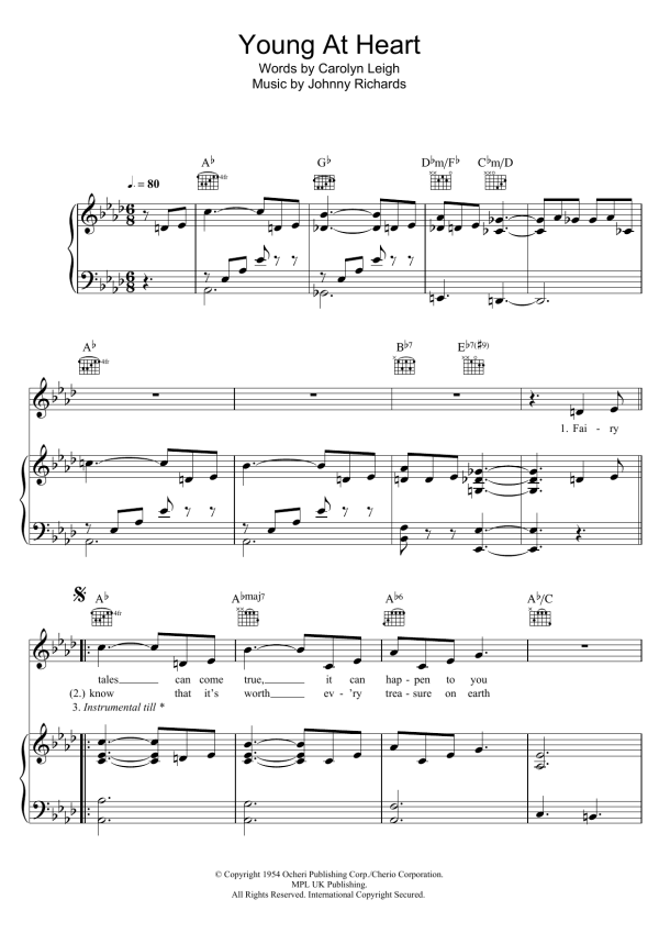 Bob Dylan Young At Heart Musik Noten - Piano, Vocal & Guitar Chords - 123559-0