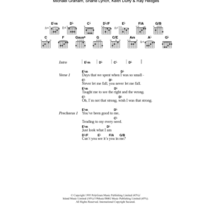 Boyzone When All Is Said And Done Musik Noten - Piano Chords/Lyrics - 108728-0