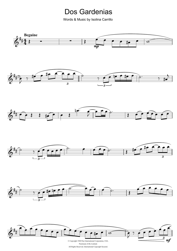 Buena Vista Social Club Dos Gardenias Musik Noten - Easy Piano - 121235-0