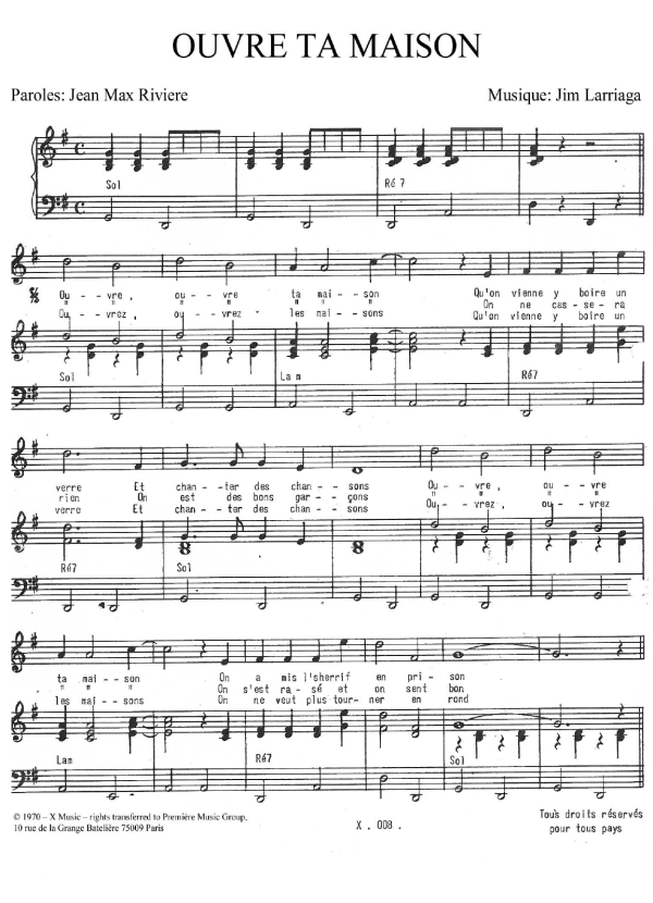 Carlos Ouvre Ta Maison Musik Noten - Piano & Vocal - 119821-0