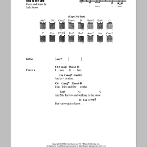 Carly Simon Love Of My Life Musik Noten - Guitar Chords/Lyrics - 153160-0