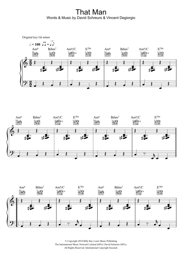 Caro Emerald That Man Musik Noten - Piano, Vocal & Guitar Chords - 117460-0