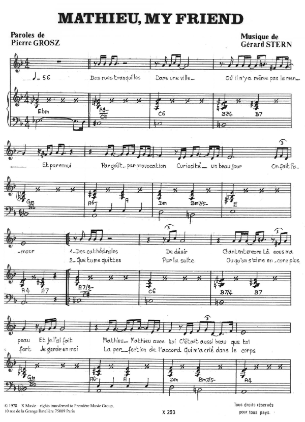 Caroline Grant Mathieu, My Friend Musik Noten - Piano & Vocal - 119770-0